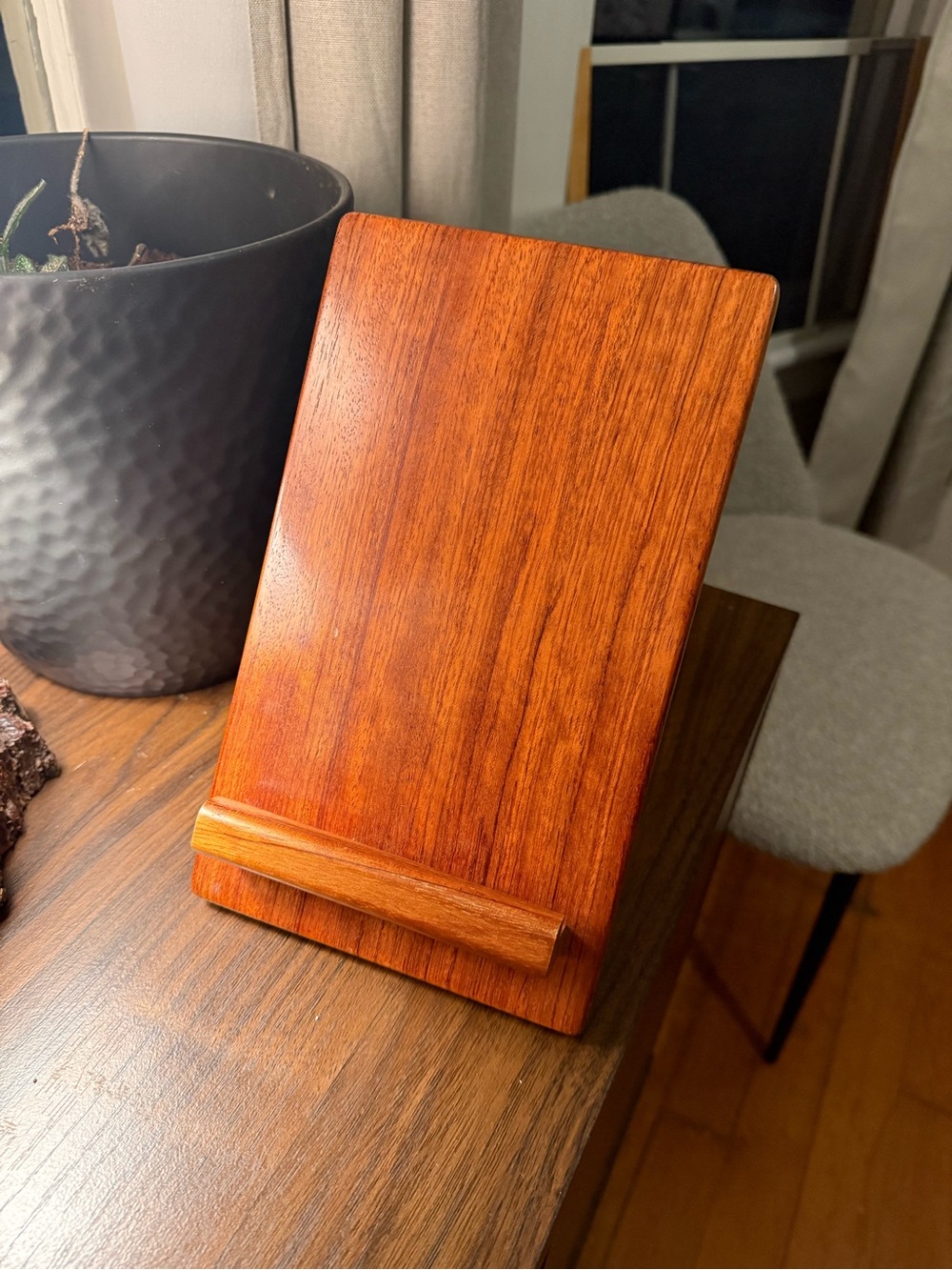 Wooden Tablet and Phone Stand - Rich Cherry Finish